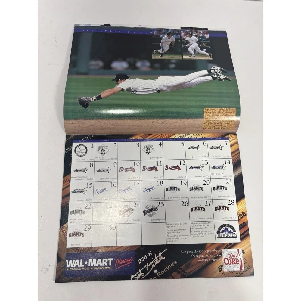4 Log Colorado Rockies MLB Baseball Magazine + 1996-1997 Calendar